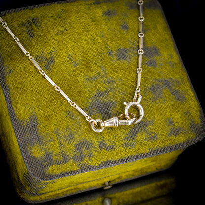 Antique French 18ct Gold Chain Necklace with Bolt ring and Dog Clip | 14.5"