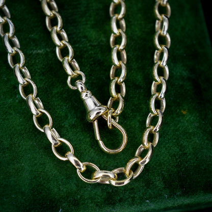 Vintage Belcher Link 9ct Yellow Gold 20.5″ Long Chain Necklace