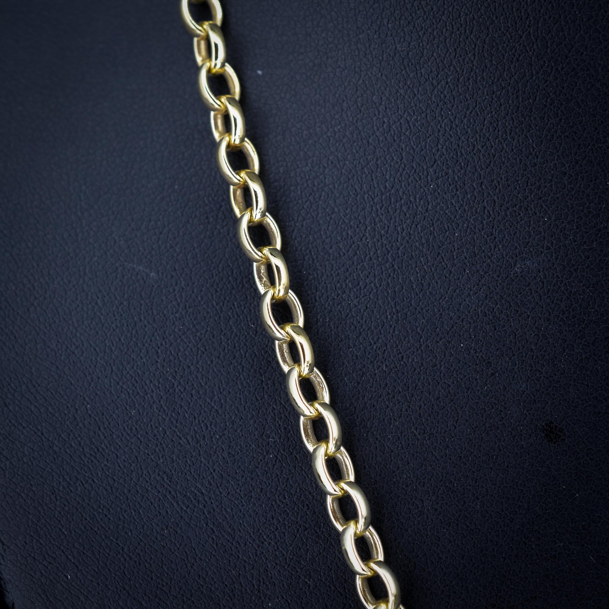 Vintage Belcher Link 9ct Yellow Gold 20.5″ Long Chain Necklace