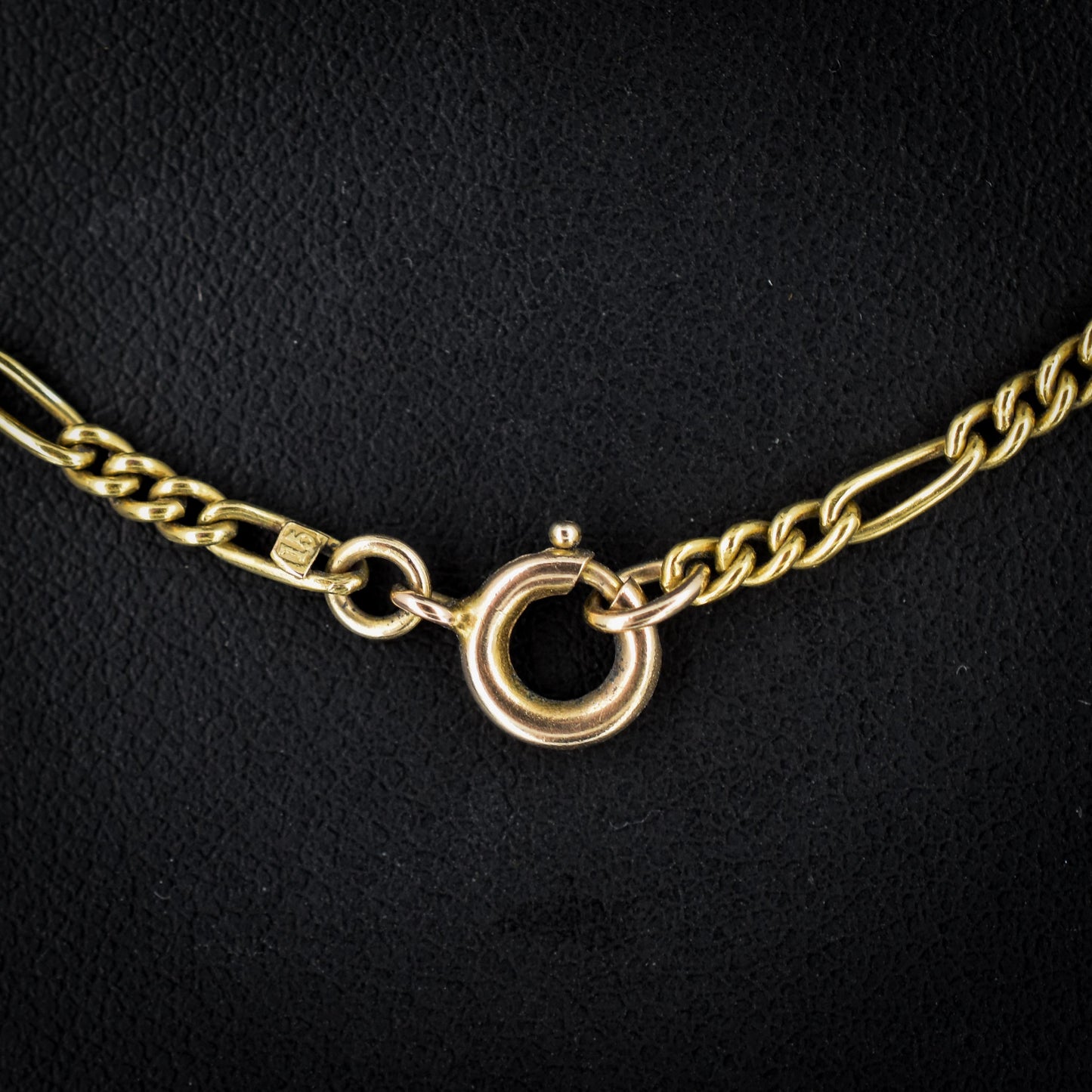 Antique 15ct Yellow Gold Figaro Chain Necklace | 16" Length