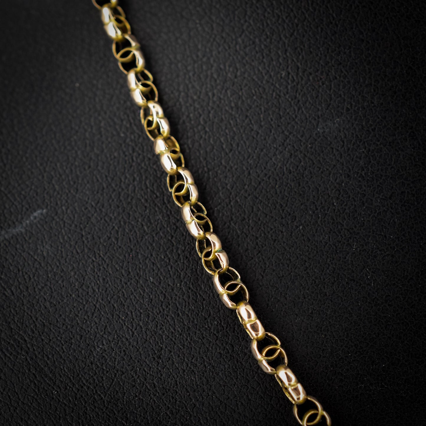 Antique 9ct Gold Fancy Chain Necklace with Barrel Clasp | 18"