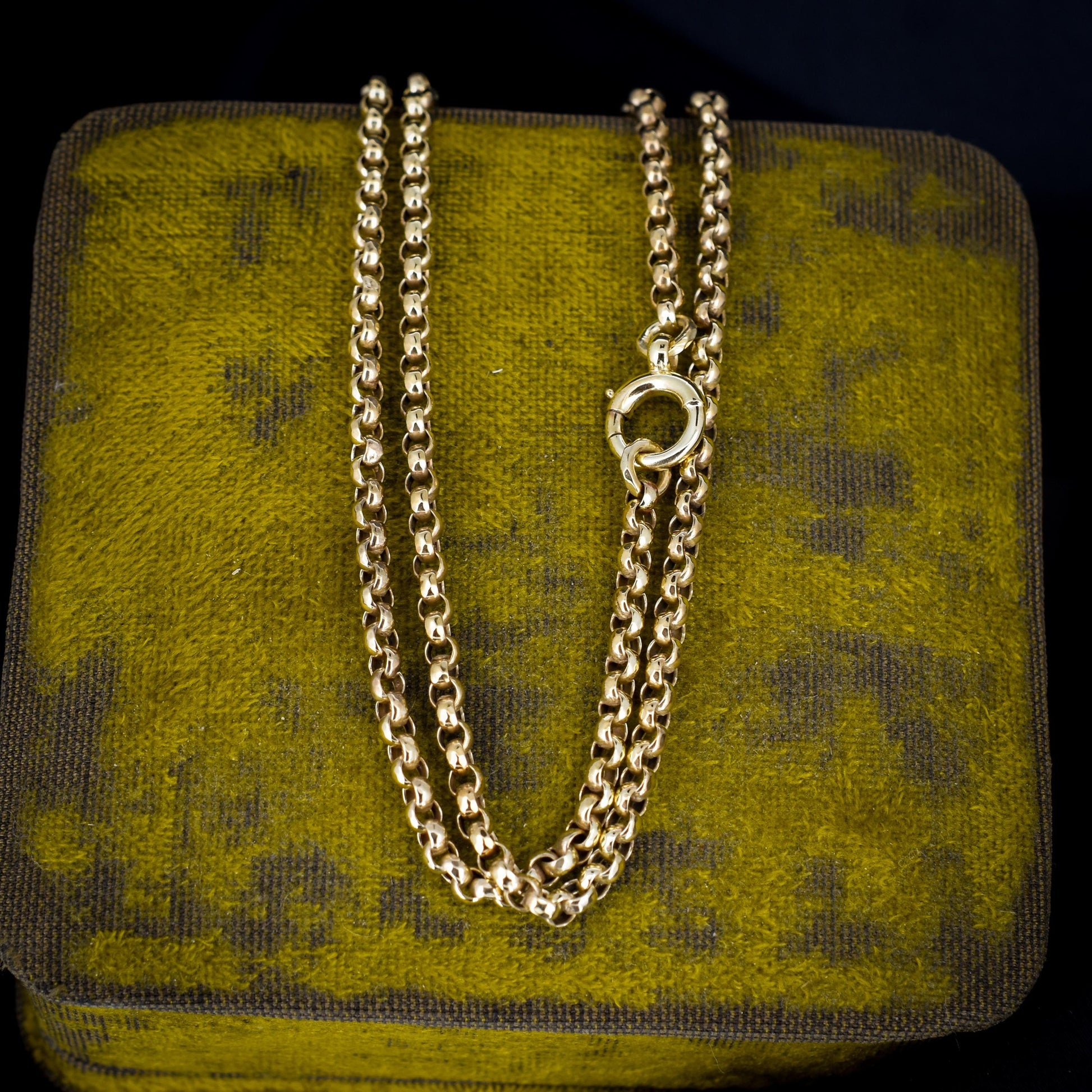 Antique Belcher Link 9ct Yellow Gold Chain Necklace | 18.5"