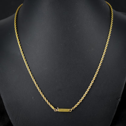 Antique 15ct Gold Rope Twist Link Chain Necklace with Barrel Clasp | 18"