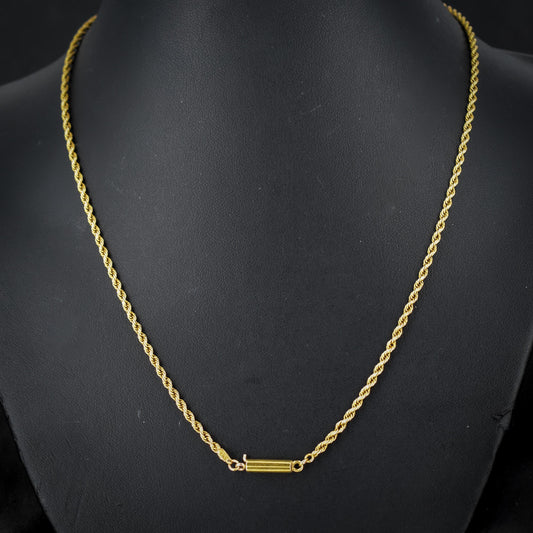 Antique 15ct Gold Rope Twist Link Chain Necklace with Barrel Clasp | 18"