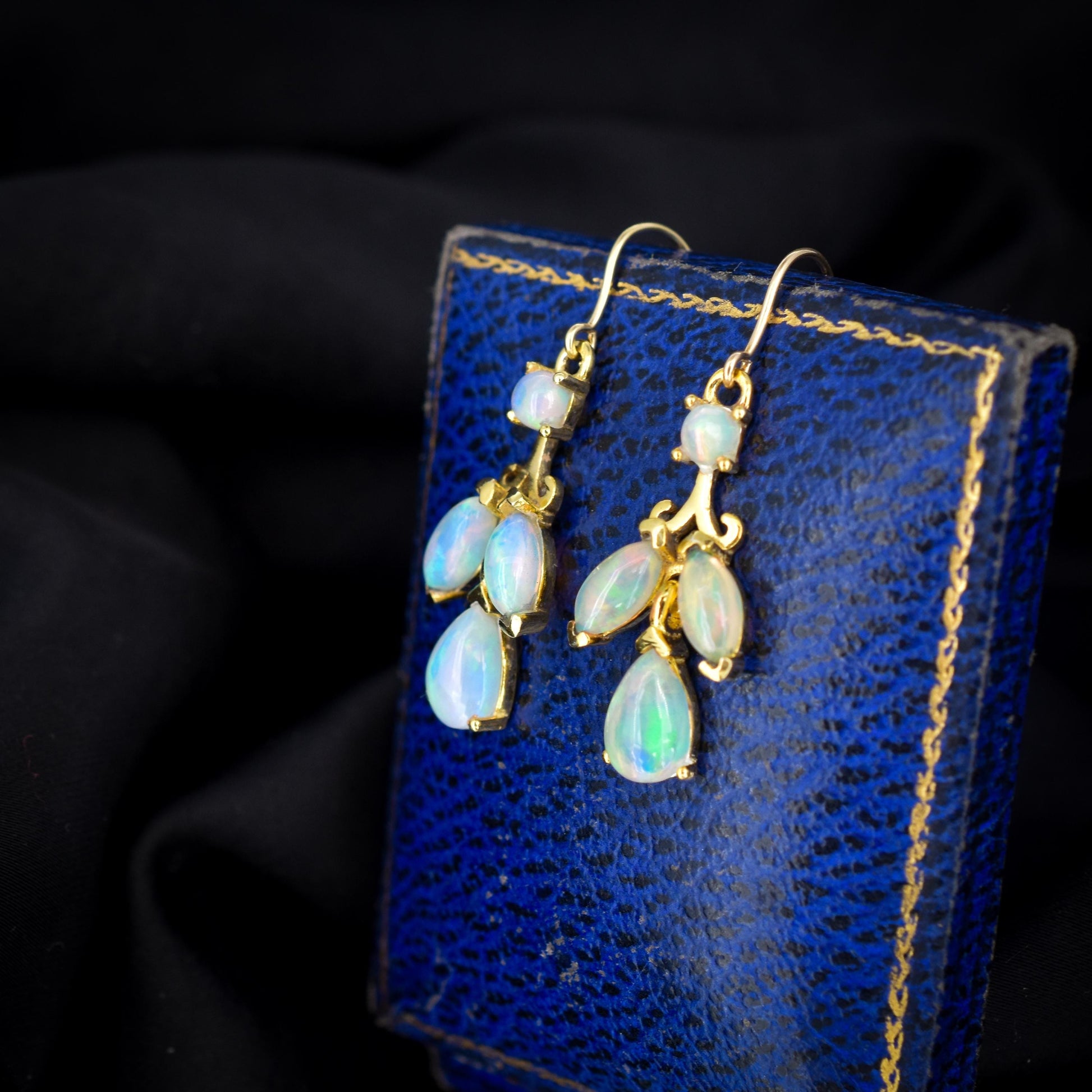 Opal Yellow Gold Drop Earrings