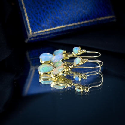 Opal Yellow Gold Drop Earrings