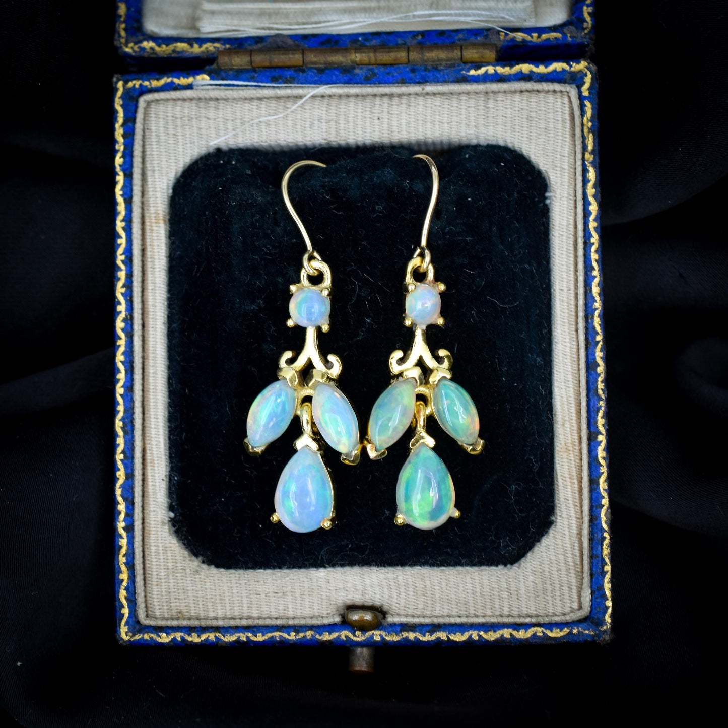 Opal Yellow Gold Drop Earrings