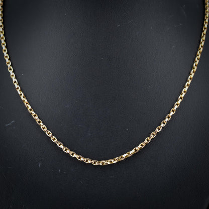 Antique Victorian Short 9ct Gold Cable Link Chain Necklace with Barrel Clasp | 17.5"