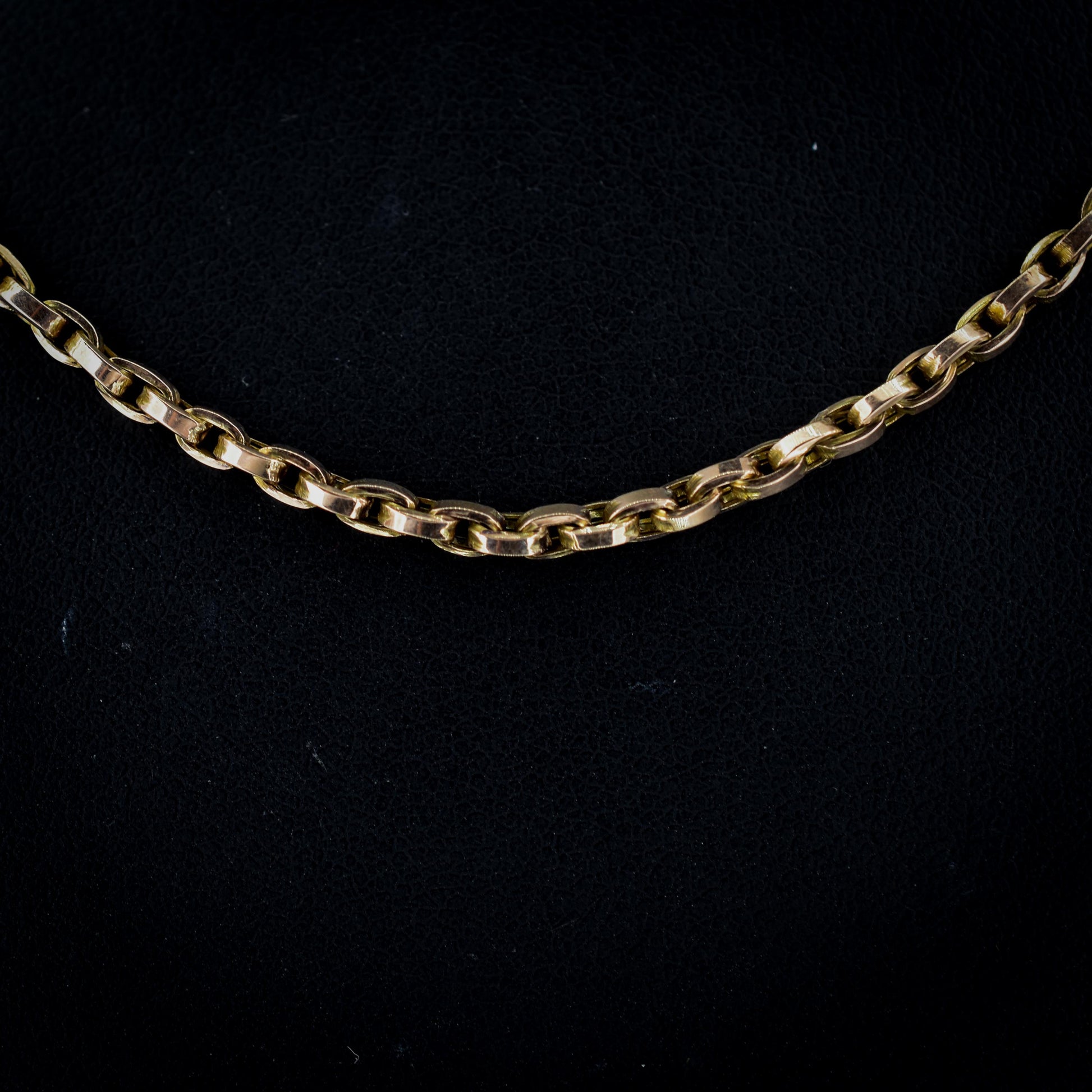 Antique Victorian Short 9ct Gold Cable Link Chain Necklace with Barrel Clasp | 17.5"