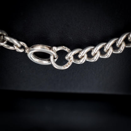 Vintage Sterling Silver Long Curb Link Chain Necklace – 22″