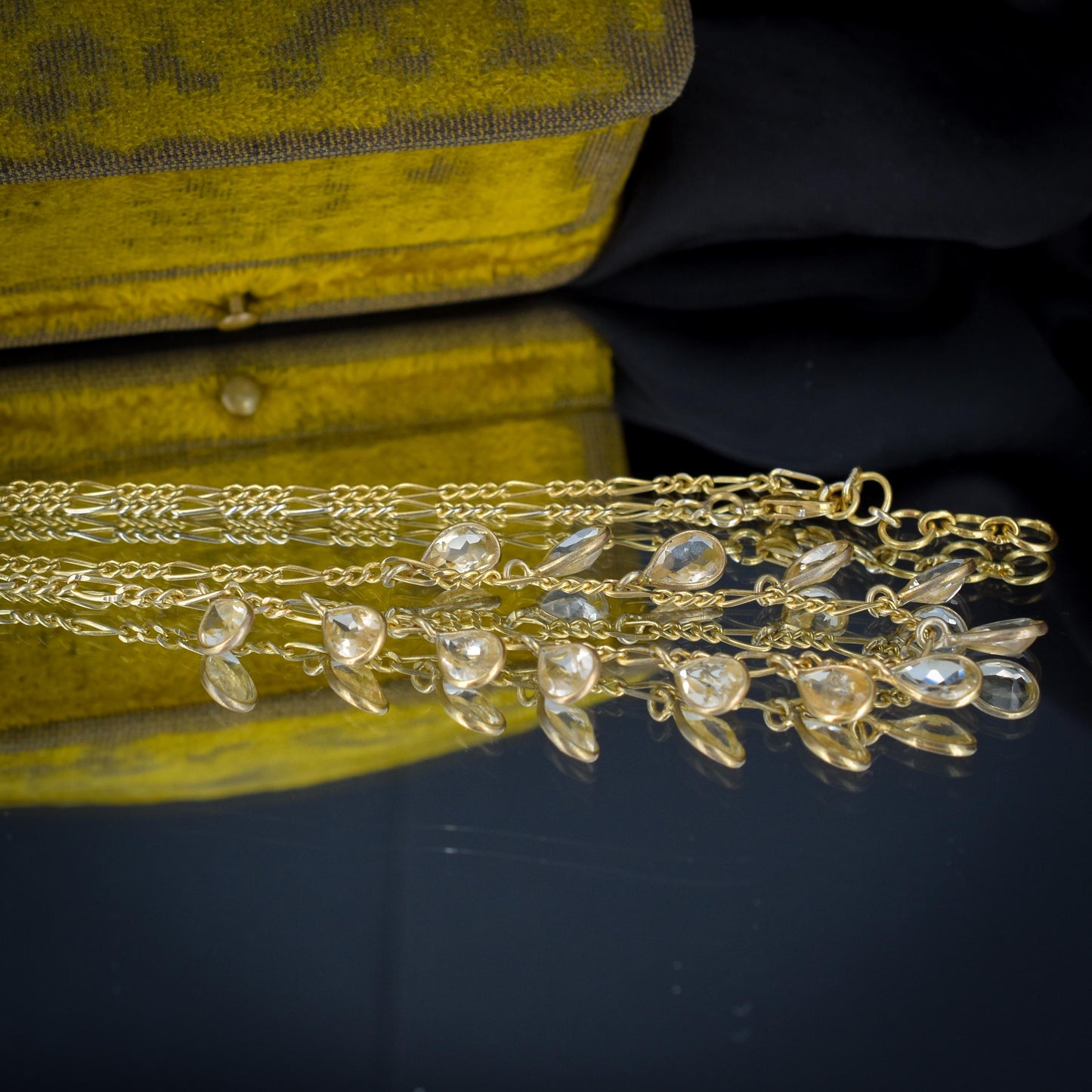 Citrine 18ct Gold on Silver Fringe Necklace