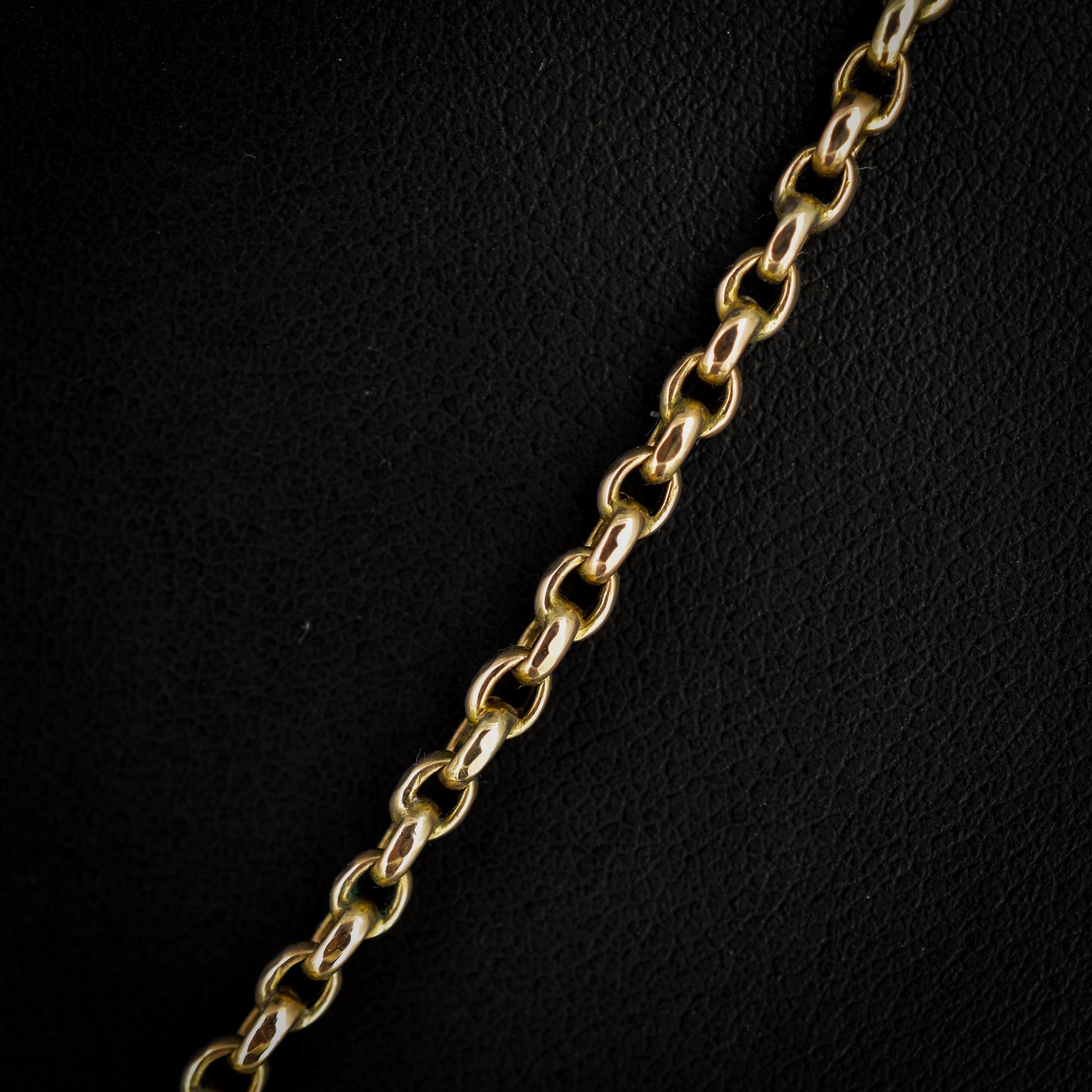 Antique Victorian 9ct Gold Oval Link Chain Necklace with Barrel Clasp | 18.5"