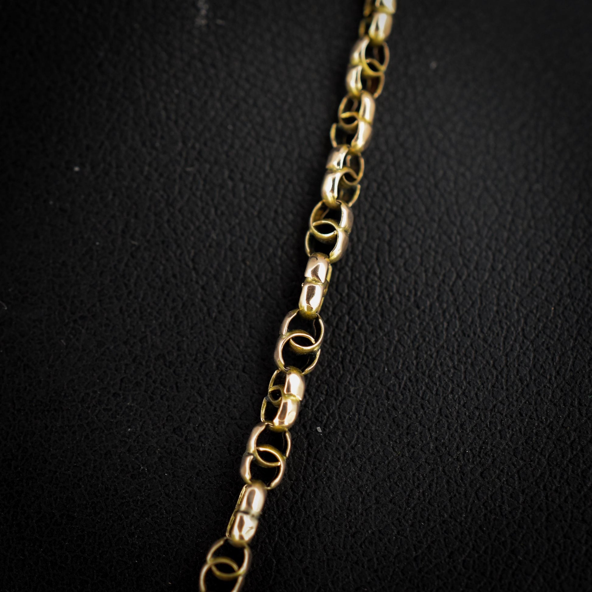 Antique 9ct Gold Fancy Chain Necklace with Barrel Clasp | 18"