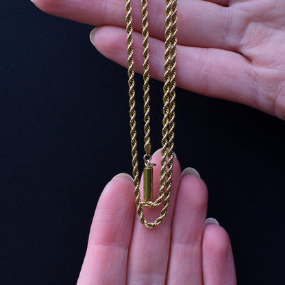 Antique 15ct Gold Rope Twist Link Chain Necklace with Barrel Clasp | 18"