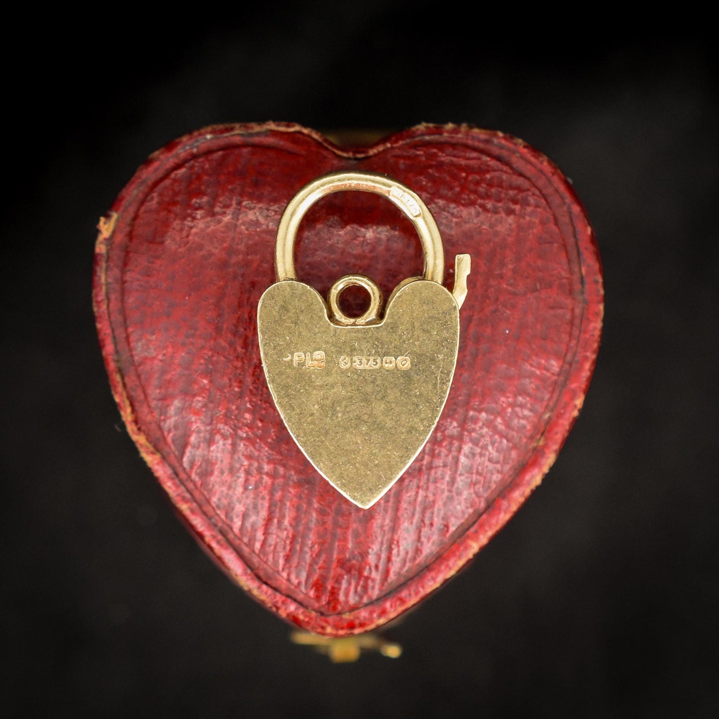 Vintage 9ct Yellow Gold Engraved Opening Heart Padlock Charm Pendant