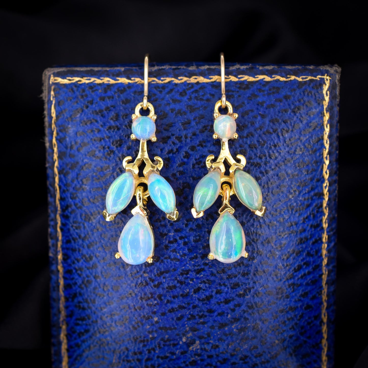 Opal Yellow Gold Drop Earrings