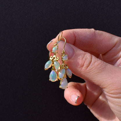 Opal Yellow Gold Drop Earrings