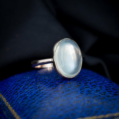 Antique Cabochon Moonstone Oval 9ct Gold Bezel Ring