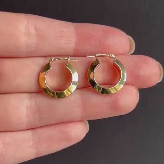 Vintage 9ct Yellow Gold Hoop 'Hoops' Earrings