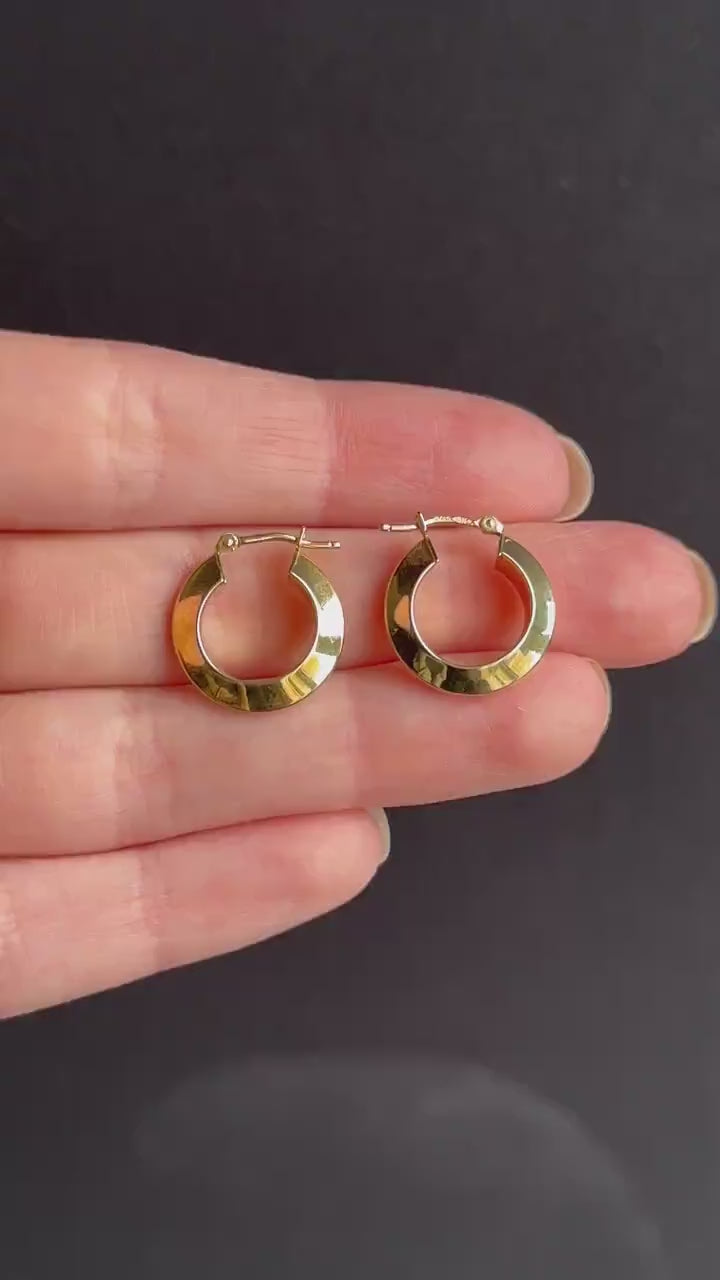 Vintage 9ct Yellow Gold Hoop 'Hoops' Earrings