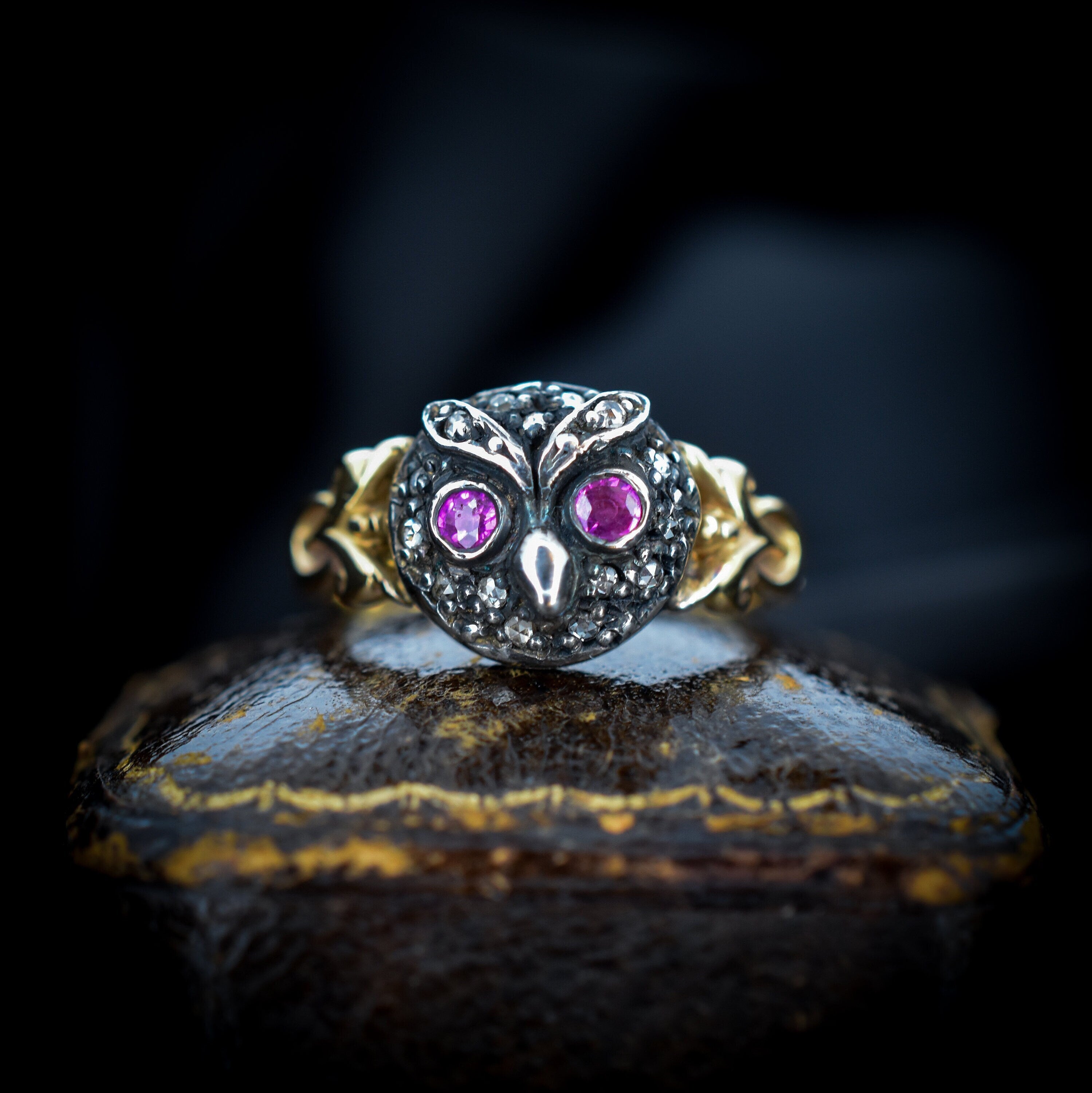 Owl diamond engagement on sale ring