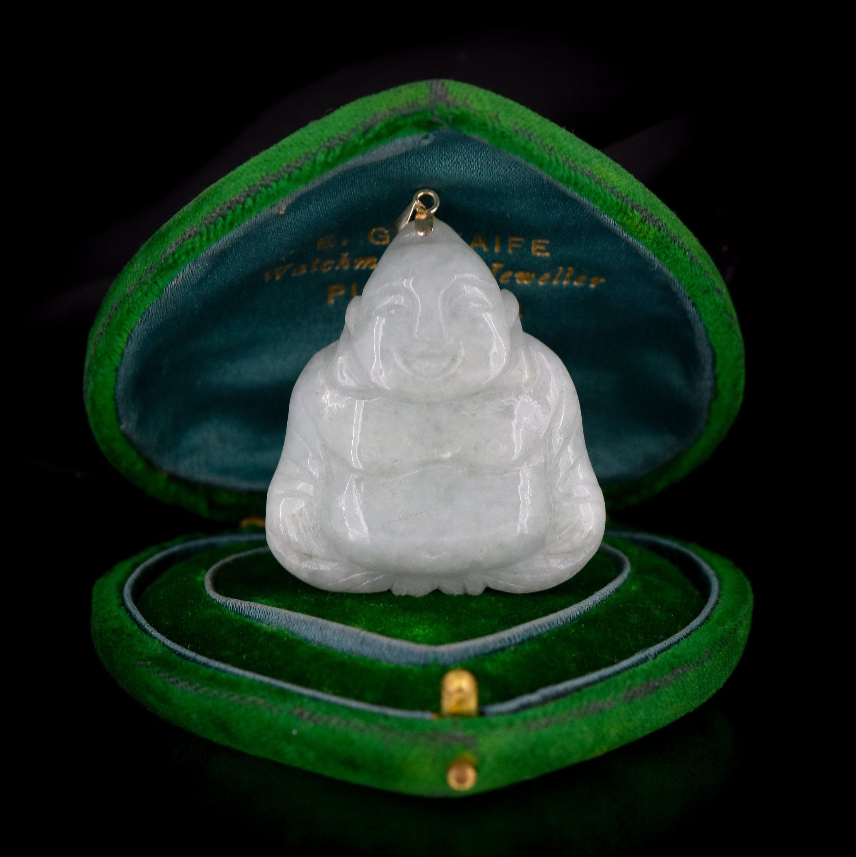 Jade buddha clearance pendant 14k