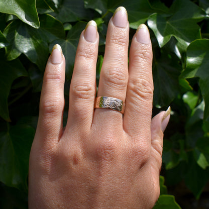 Antique Engraved Patterned Gold Wide Wedding Band Ring | Chester 1900