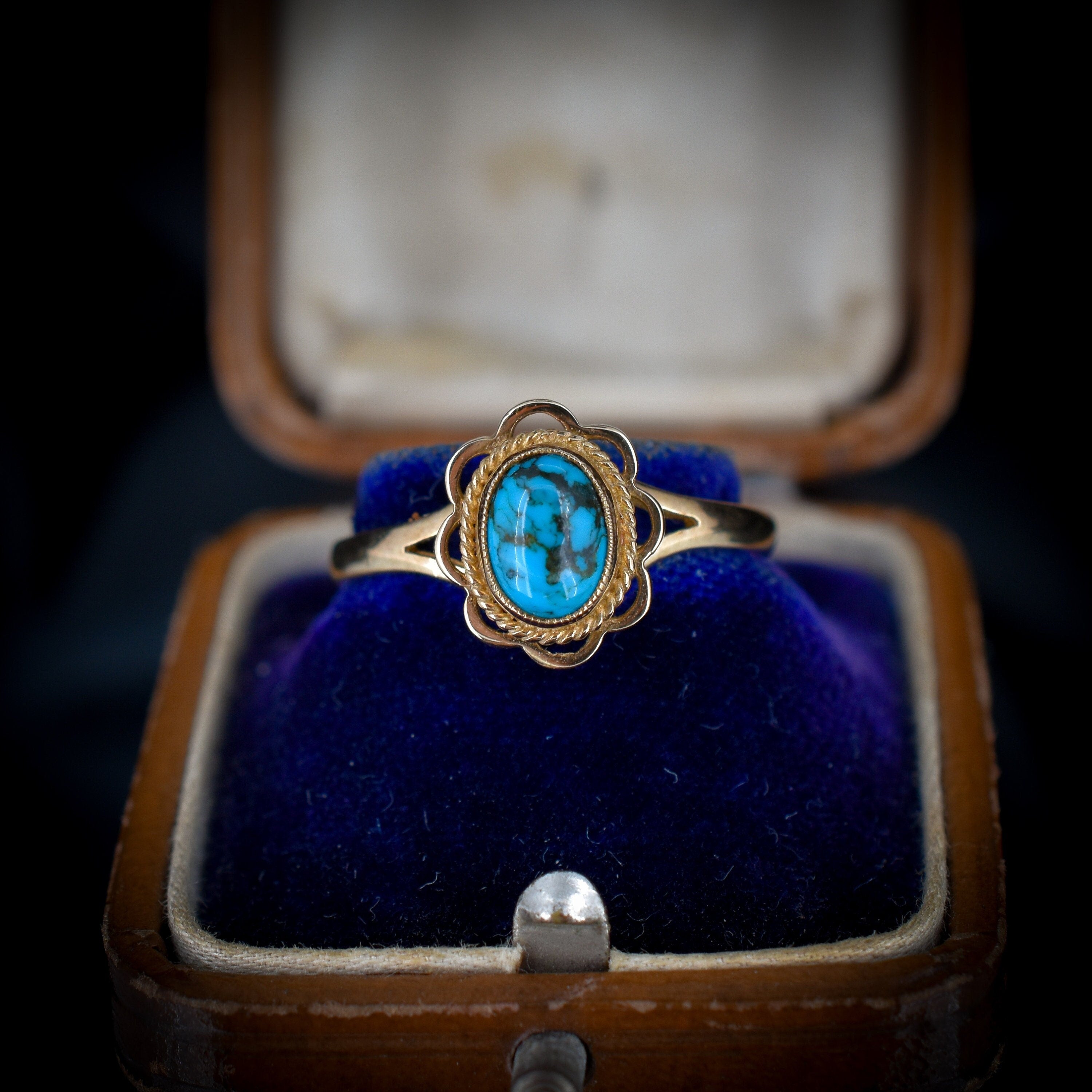 Vintage sterling popular Golden Maxtrix Turquoise Ring